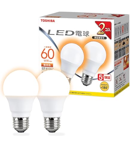 Amazon | 東芝 ブルーソフトランプ 60W 口金E26 LB100V60W-NA